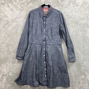 Toad&Co‎ Blue Chambray Long Sleeve Button Down Dress Size Large